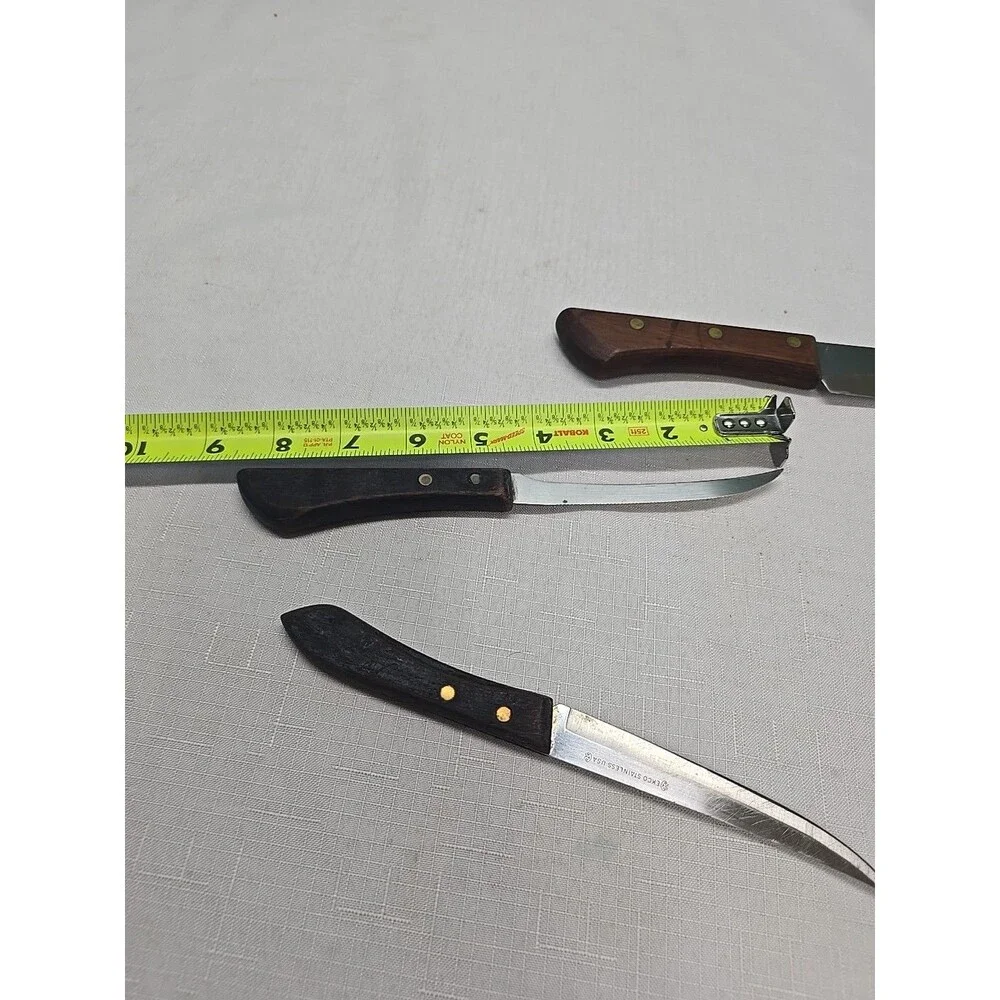 Vintage Ekco Eterna Kitchen Knives Butcher And Fruit And Veg- One Ekco Stainless